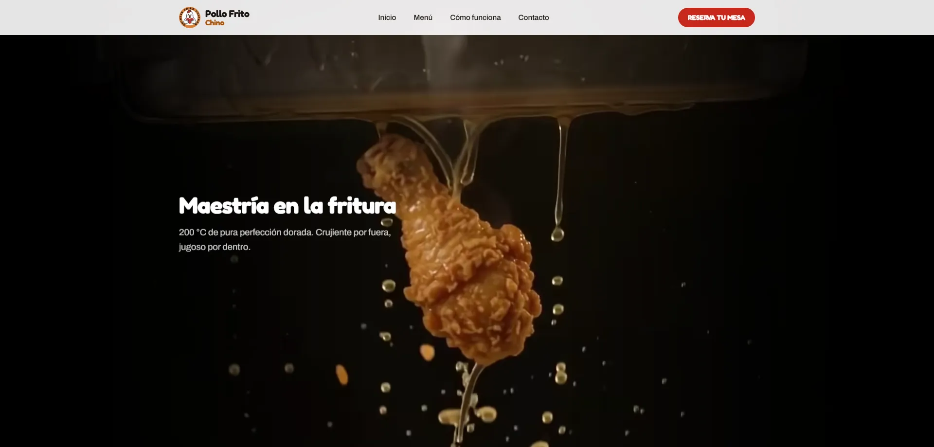 Web de Pollo Frito Chino, buffet de pollo frito en La Laguna, vista en un ordenador