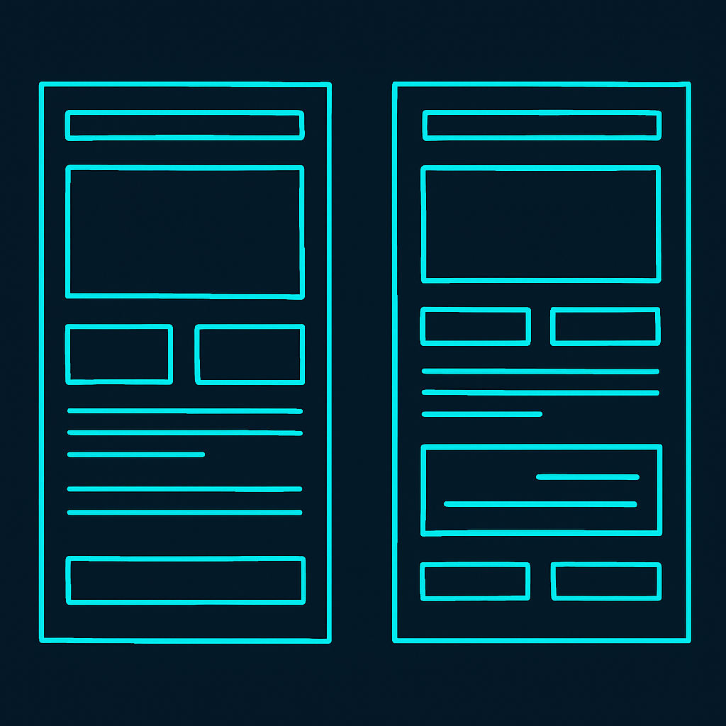 Comparativa visual entre una landing page y una web corporativa