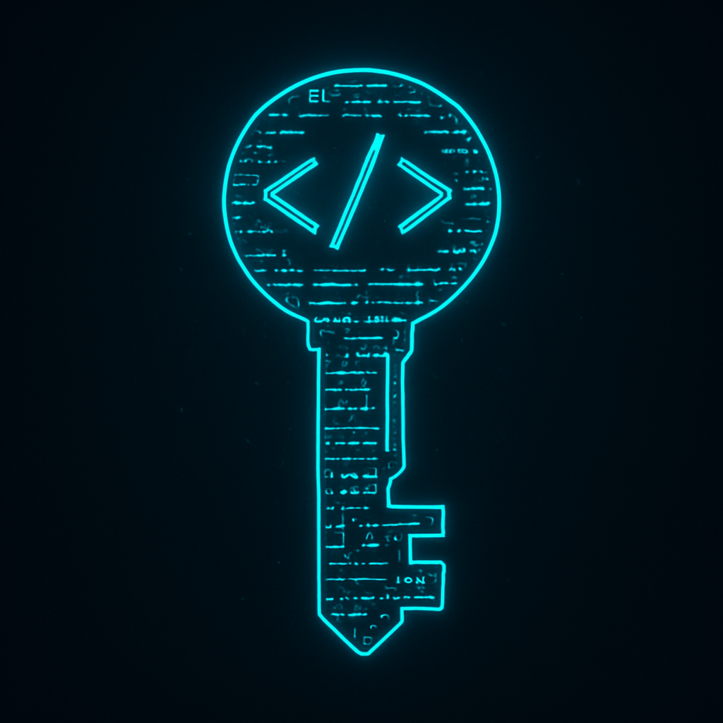 Llave digital sobre código simbolizando la propiedad de una web